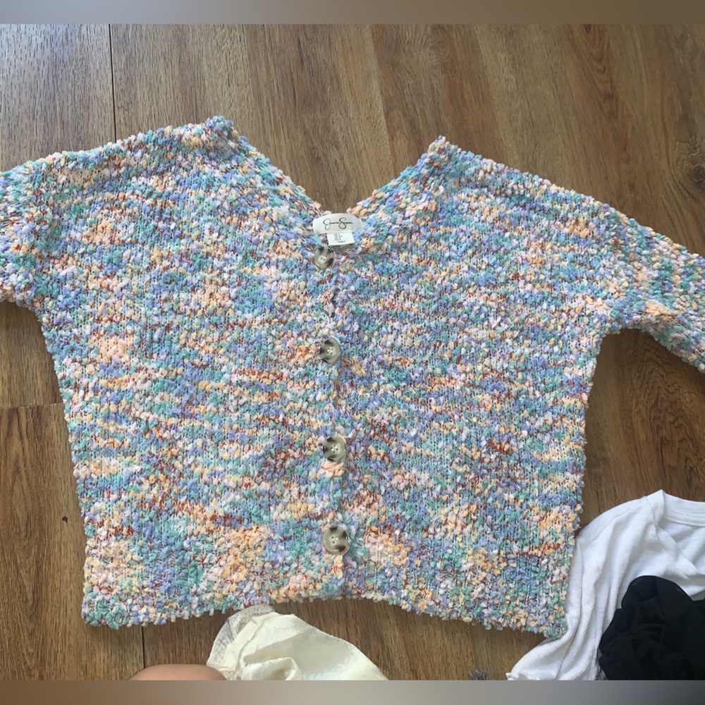 Multicolor fluffy sweater